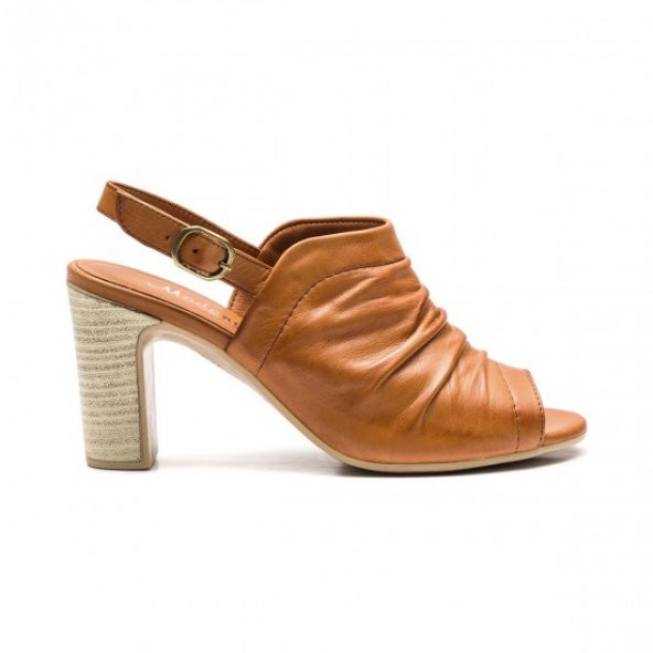 Pureny Yüksek Topuk Hakiki Deri Kadın Sandalet 9034 - 6