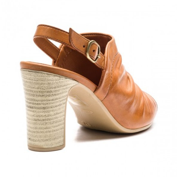 Pureny Yüksek Topuk Hakiki Deri Kadın Sandalet 9034 - 8