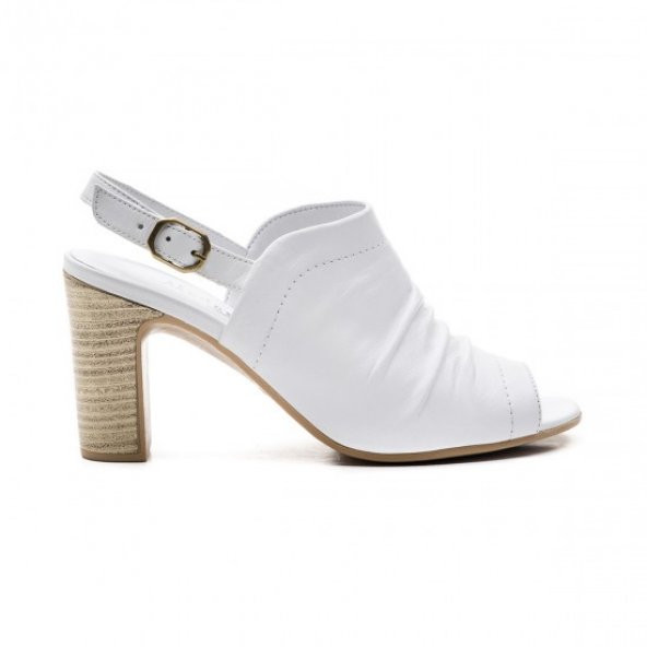 Pureny Yüksek Topuk Hakiki Deri Kadın Sandalet 9034 - 10