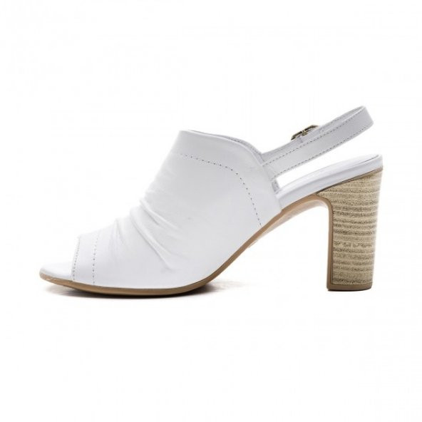 Pureny Yüksek Topuk Hakiki Deri Kadın Sandalet 9034 - 11