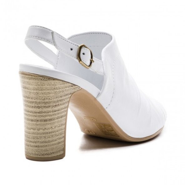 Pureny Yüksek Topuk Hakiki Deri Kadın Sandalet 9034 - 12