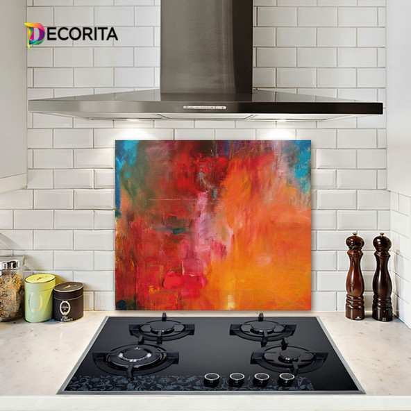 DECORITA Cam Ocak Arkası Koruyucu- Renkli Yağlıboya - 2