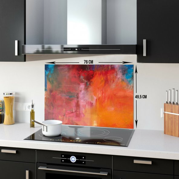 DECORITA Cam Ocak Arkası Koruyucu- Renkli Yağlıboya - 5