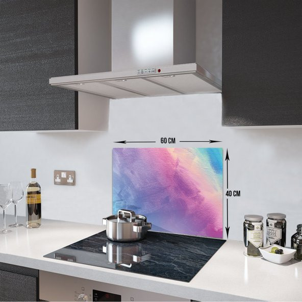 DECORITA Cam Ocak Arkası Koruyucu- Renkli Tuval - 3