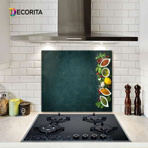 DECORITA Cam Ocak Arkası Koruyucu- Renkli Baharatlar - 2