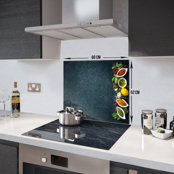 DECORITA Cam Ocak Arkası Koruyucu- Renkli Baharatlar - 4