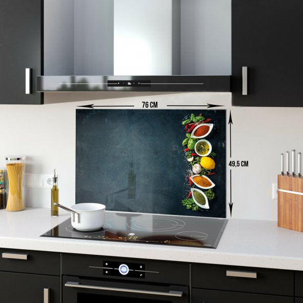 DECORITA Cam Ocak Arkası Koruyucu- Renkli Baharatlar - 5