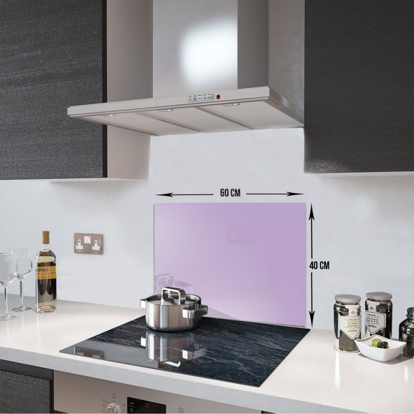 DECORITA Cam Ocak Arkası Koruyucu- Düz Renk - Lila
