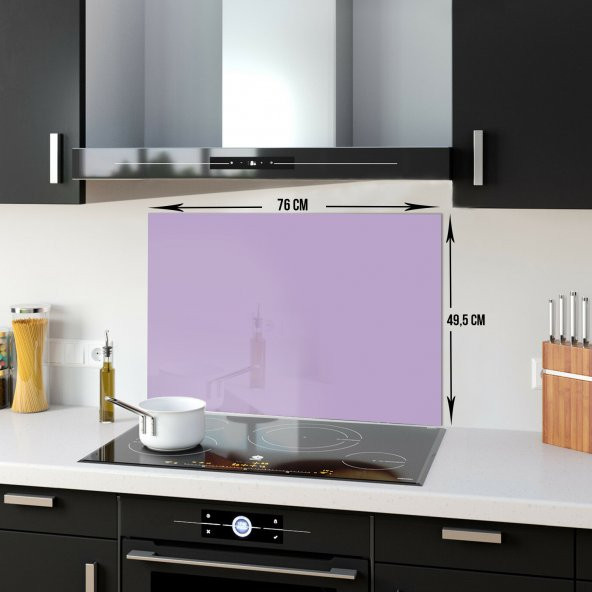 DECORITA Cam Ocak Arkası Koruyucu- Düz Renk - Lila - 3