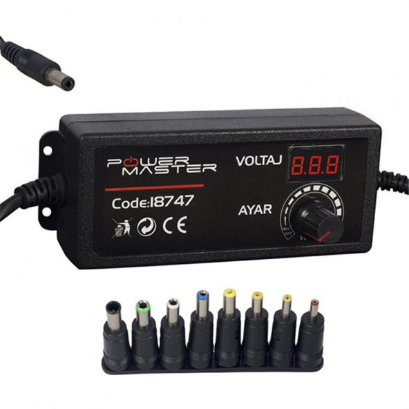 Ayarlı Göstergeli Adaptör Çok Uçlu 3-24 Volt 2 Amper 18747