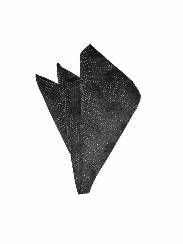 Brianze Damla Desen Siyah Mendilli Kravat - 3