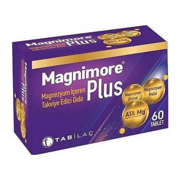 Magnimore Plus  Magnezyum İçeren Takviye Edici Gıda 60 Tablet