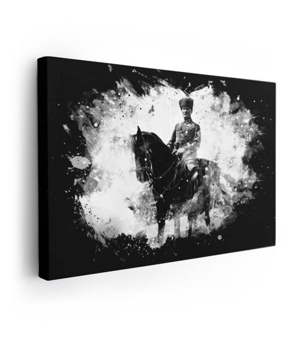Atatürk Resimleri Kanvas Tablo (At Üstünde Canvas Tablo)