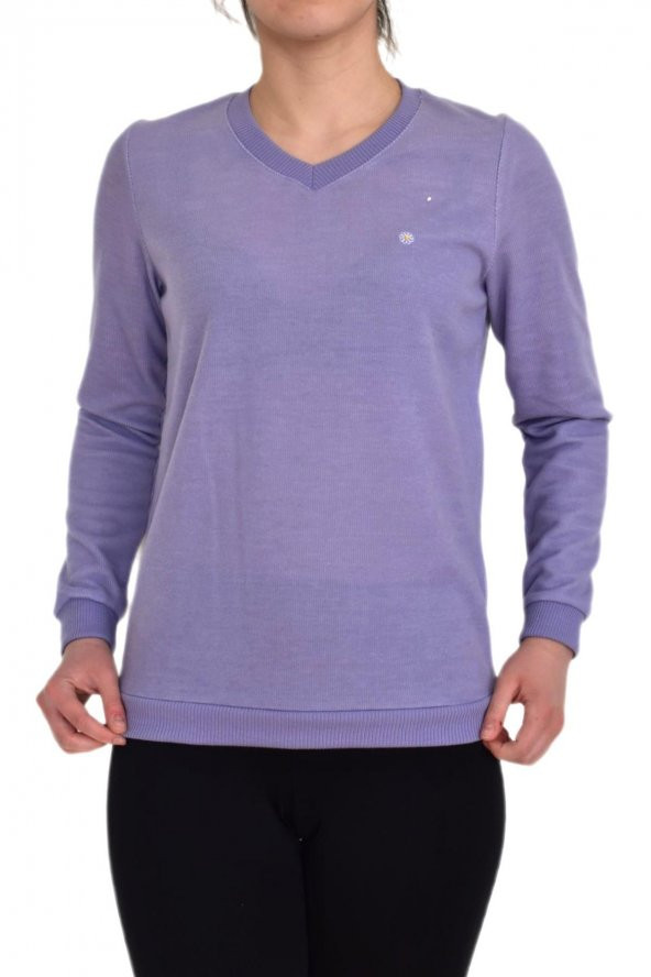 Bayan V Yaka Sweatshirt BGLNT86940 - 2