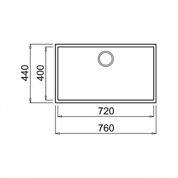 Teka SQUARE 72.40 TG Tek Hazneli Tezgahaltı Beyaz Te granite Evye - 3