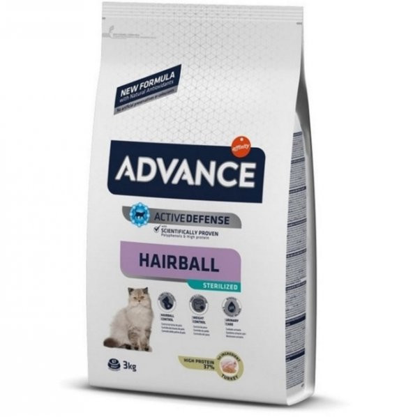 Advance Hairball Sterilised Hindi Etli Kısırlaştırılmış Yetişkin Kedi Maması 3 KG