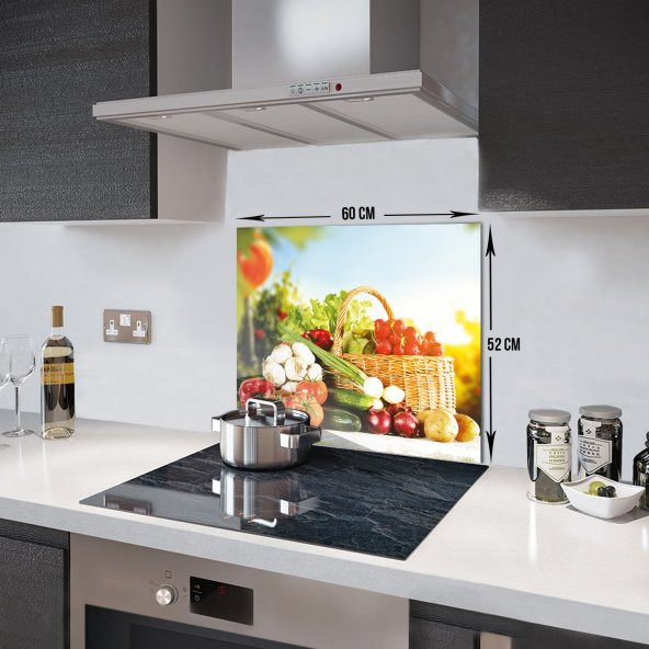 DECORITA Cam Ocak Arkası Koruyucu- Sebze Sepeti - 4