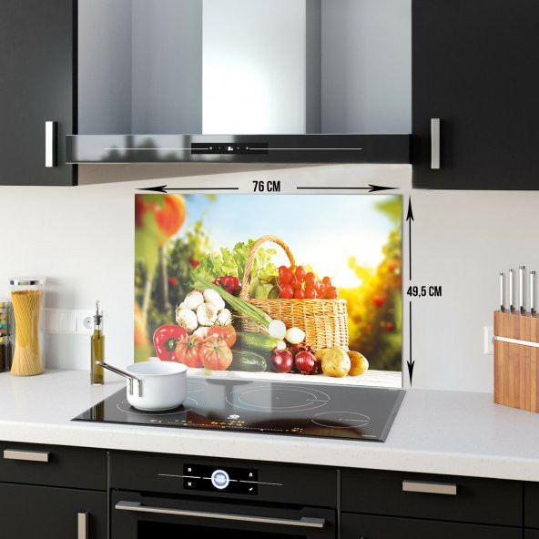 DECORITA Cam Ocak Arkası Koruyucu- Sebze Sepeti - 5