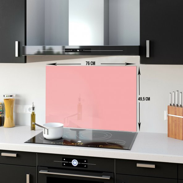 DECORITA Cam Ocak Arkası Koruyucu- Düz Renk - Somon - 3