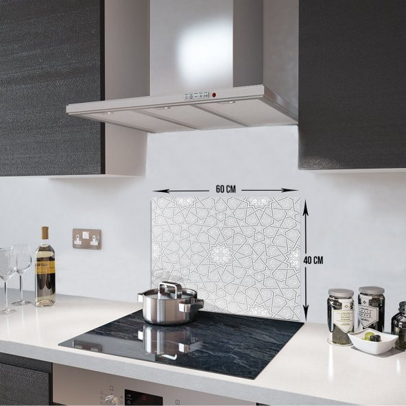 DECORITA Cam Ocak Arkası Koruyucu- Selçuklu Desen - 3