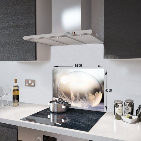 DECORITA Cam Ocak Arkası Koruyucu- Kış Küresi - 3