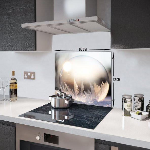 DECORITA Cam Ocak Arkası Koruyucu- Kış Küresi - 4