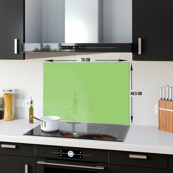 DECORITA Cam Ocak Arkası Koruyucu- Düz Renk - Neon Yeşil - 3