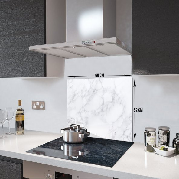 DECORITA Cam Ocak Arkası Koruyucu- Klasik Mermer - 4
