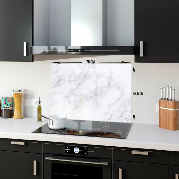 DECORITA Cam Ocak Arkası Koruyucu- Klasik Mermer - 5
