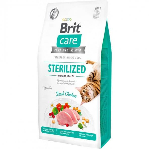 Brit Care Tahılsız Tavuk Etli Kısırlaştırılmış Üriner Destekli Yetişkin Kedi Maması 2 Kg