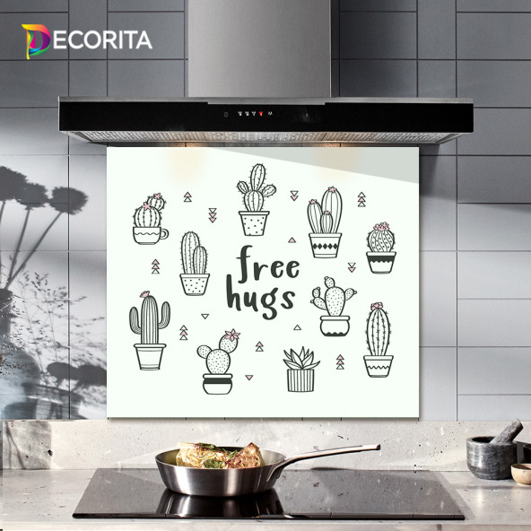 DECORITA Cam Ocak Arkası Koruyucu- Free Hugs - 2
