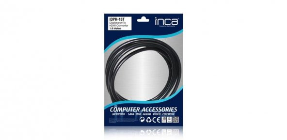 INCA IDPH-18T 1,8m DISPLAY PORT= HDMI ÇEVİRİCİ KA - 3