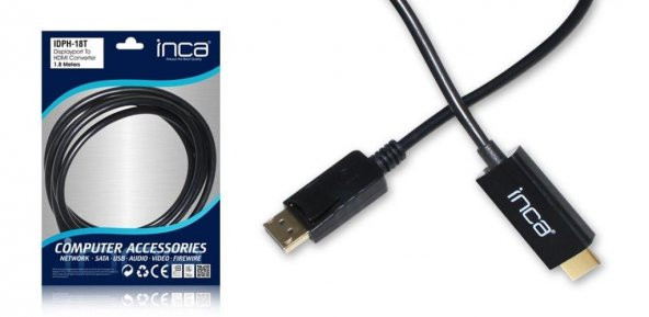 INCA IDPH-18T 1,8m DISPLAY PORT= HDMI ÇEVİRİCİ KA - 4