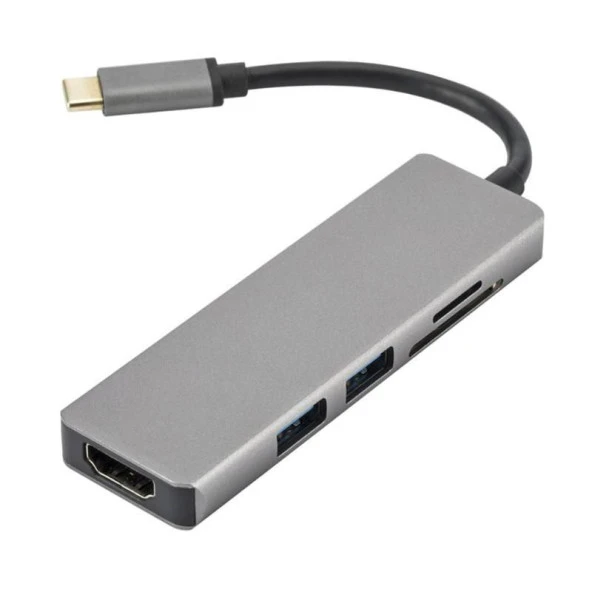 DAYTONA FC17 5'li USB Type-C DOCKING STATION Giriş:Type-C=>Çıkış:2xUSB3.0+HDMI+SD+MicroSD)