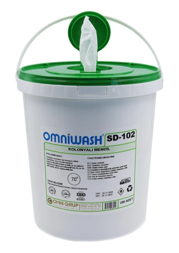 Omniwash SD-102 Limon Kolonyalı Hijyenik Mendil 350 Adet 22983 - 3