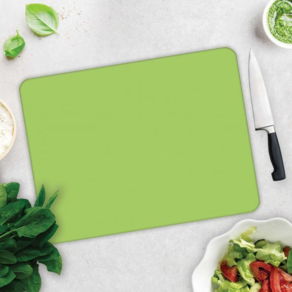 DECORITA Cam Kesme Tahtası - Düz Renk - Yeşil - 3