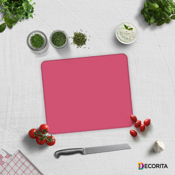 DECORITA Cam Kesme Tahtası- Düz Renk - Neon Pembe - 2