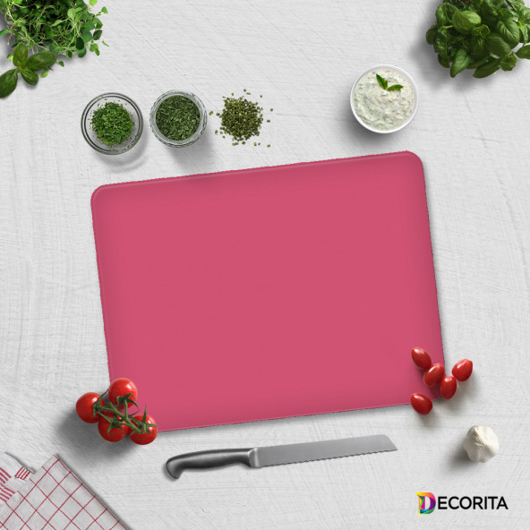 DECORITA Cam Kesme Tahtası- Düz Renk - Neon Pembe - 3