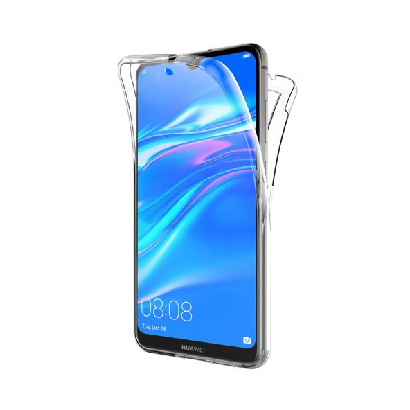 Huawei Y6 2019 360 Derece Full Koruma Şeffaf Silikon Kılıf