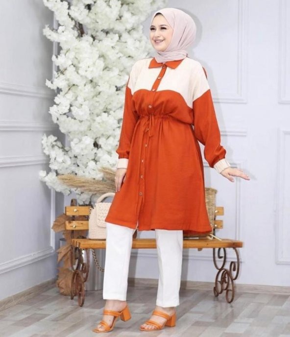 ÖN DÜĞMELİ BEL BAĞCIK TUNİK