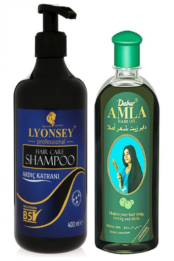 Lyonsey Ardıç Katranı Şampuanı 400 ml + Dabur Amla Saç Bakım Yağı 200 ml