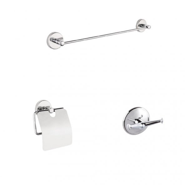 BANYO AKSESUAR SETİ WC KAĞITLIK+UZUN HAVLULUK+BORNOZ ASKILIĞI