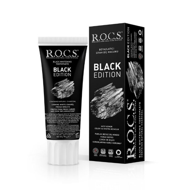Rocs Black Edition Beyazlatıcı Siyah Diş Macunu 60ml