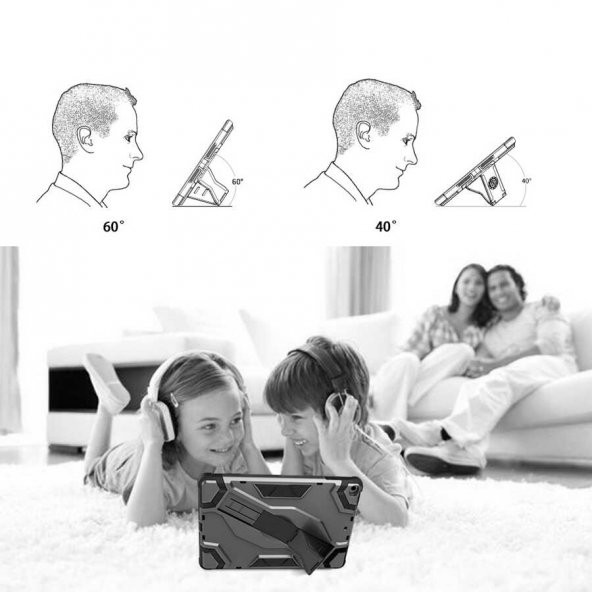 iPad  iPad 9.7 2018 Zore Defens Tablet Zırh Silikon Kılıf - 12