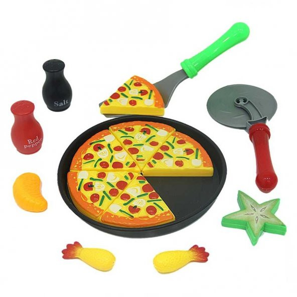 Eğitici Oyuncak Mutfak Seti Sunman Yiyecek Pizza Set 15 Parça
