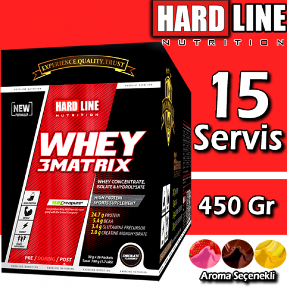 Hardline Whey 3Matrix 450 Gr 15 Servis Protein Tozu Helal Sertifi