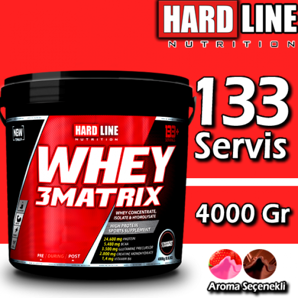 Hardline Protein Whey 3 Matrix 4000 Gr Whey Protein Tozu 133Servs