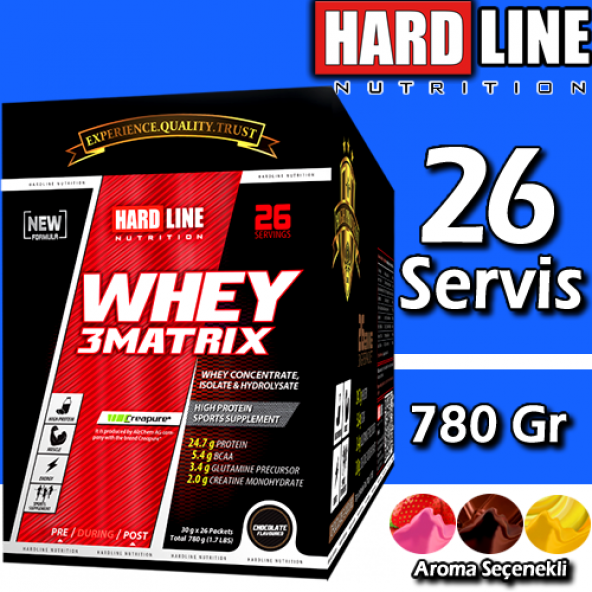 Hardline Whey 3Matrix 780 Gr 26 Paket Protein Tozu Helal Sertifik