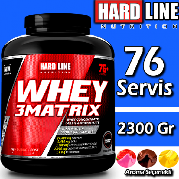 Hardline Whey 3 Matrix 2300 Gr Whey Protein Tozu 76 Servis