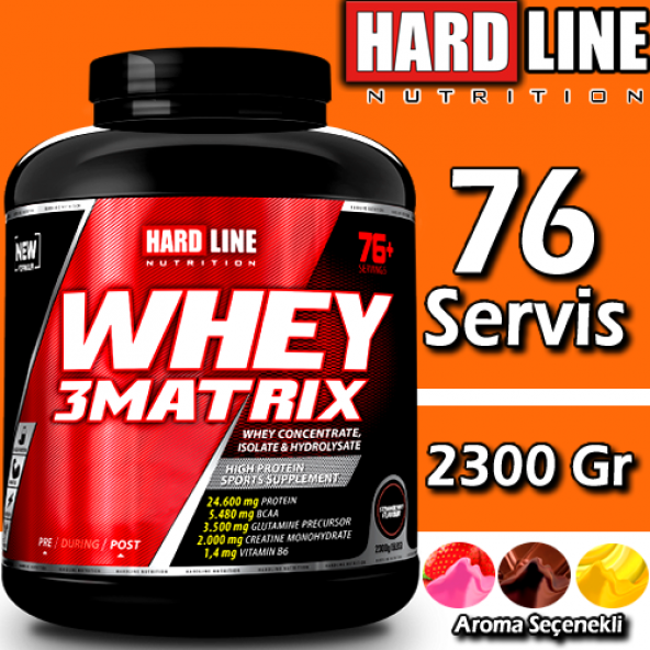 Hardline Whey 3 Matrix 2300 Gr 76 Servis Protein Tozu